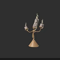 Artistic Anthropomorphic Candle Holder Sculpture With Three Lit Candles And Facial Expression