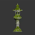 Moss Covered Multi Tiered Decorative Tower With Domed Top And Openwork Design