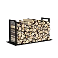 Stone Wood Split Firewood Logs Neatly Stacked On Wooden Rack