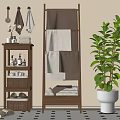 Log Towel Rack Storage Rack Towel Bathroom Products 3d model