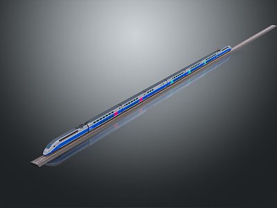 modern high-speed train light rail subway 3d model