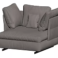 Modern Light Gray Upholstered Single Sofa With Soft Cushions And Black Legs