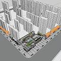 Modern Commercial Street Featuring Pedestrian Zone Shops And Surrounding High Rise Buildings