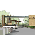 Scenic Hillside Visitor Center With Parking Lot Trees Pathways And Water Stream