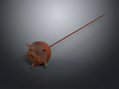 meteor hammer black fantasy mace ancient weapon cold weapon war weapon military 3d model