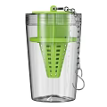 Transparent Tea Infuser Cup With Green Filter Metal Chain And Hook