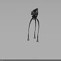 Futuristic Mechanical Creature With Long Slender Legs And Purple Black Head