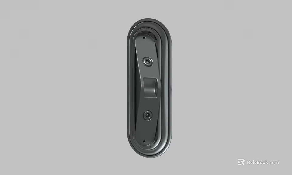 Modern Metal Door Handle With Sleek Exterior And Secure Screw Installation For Home Hardware 3d model 