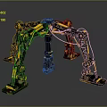 Multi Legged Mechanical Robot With Yellow Black Components And Complex Structure 3d model