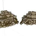Building Exterior Wall With Natural Stone Texture And Rustic Architectural Design 3d model