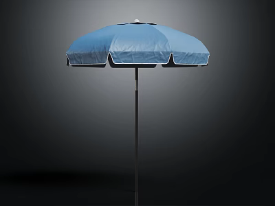 Outdoor Blue Patio Umbrella With Metal Pole For Garden Furniture Shade 3d model