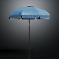 Outdoor Blue Patio Umbrella With Metal Pole For Garden Furniture Shade
