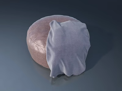 Modern Landscape Sculpture With Round Shape And Fabric Texture In Brown And Light Gray 3d model