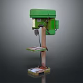 Hardware Tools Green Floor Standing Drill Press with Stable Base and Workbench 3d model