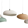 Modern Pendant Lights In White Green Brown With Textured Shades Hanging