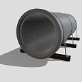 Heavy Duty Industrial Metal Pipe Shiny Surface Cylindrical Design With Sturdy Support Stands