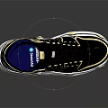 Stylish Modern High Top Sneakers With Black Gold Accents Blue Details Transparent Sole
