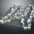 Detailed Miniature City Model With Residential Buildings And Urban Layout Design