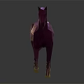 Purple Geometric Horse Sculpture With Golden Accents And Modern Artistic Design