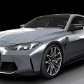 Silver BMW M4 Two Door Coupe With Sleek Front Grille Design And Alloy Wheels