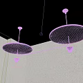 Modern Two Pendant Lights With White Shades Black Metal Frames On Light Wall Wooden Panel