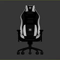 Black And White TT Gaming Chair With High Backrest And Armrests