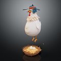 Modern hen hen statue wood carving wood carving hen egg 3d model