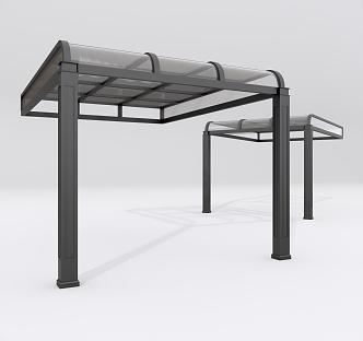 Modern awning gallery frame 3d model