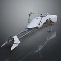 Futuristic White Motorcycle With Unique Streamlined Design Long Forks And Mechanical Parts