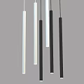 Elegant Modern Pendant Light with Slim Black Hanging Rod and Minimalist Style