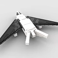 Building Blocks Space Shuttle Model With Black Wings And Gray Body 3d model