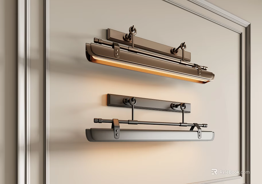 Modern Wall Sconces With Sleek Metal Design And Warm Glow Effect 3d model 