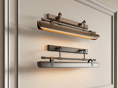 Modern Wall Sconces With Sleek Metal Design And Warm Glow Effect 3d model