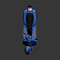 Elegant Blue Scooter With Black Seat And Classic Design Features