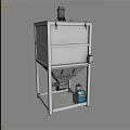 White Industrial Equipment With Vertical Metal Frame Conical Bottom And Motor Driven For Material Mixing