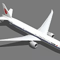 Air China Commercial Airliner With White Body Blue Stripes And National Flag