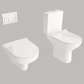 Modern White Toilets Featuring Wall Hung And Floor Standing Designs With Control Panel 3d model
