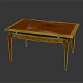 Modern Wooden Table For Home Use With Red Tabletop And Curved Legs