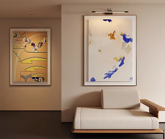 Minimalist Cream Abstract Hanging Painting Abstract Art Hanging Painting Texture Painting Cartoon Art Hanging Painting 3d model
