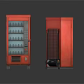 Red Household Items With Glass Door Cabinet And Grid Front Panel Appliance