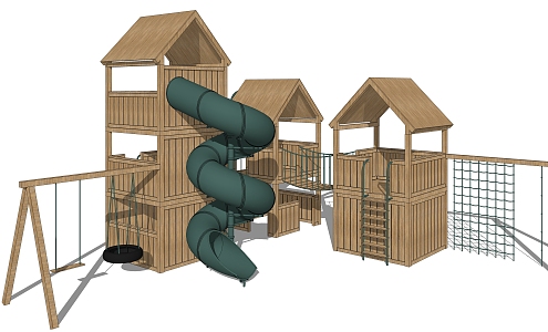 Modern play equipment children's field 3d model