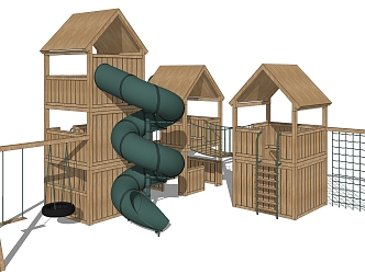 Modern play equipment children's field 3d model