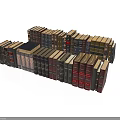 Assorted Stacked Books With Colorful Spines And Classic Bindings On White