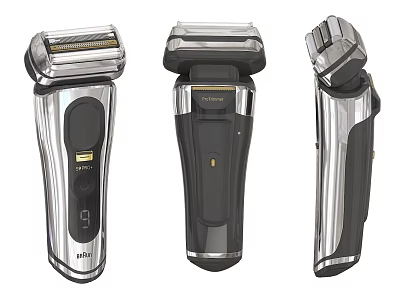 Three Modern Electric Shavers With Sleek Design For Daily Household Use 3d model