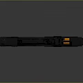 Futuristic Black Pistol With Digital Display And Ammunition Clips