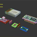 Various Electronic Components With Circuit Boards Microcontroller Modules And Battery Pack