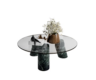 Coffee table round glass coffee table 3d model