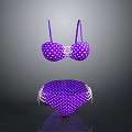 Stylish Purple Polka Dot Bikini Women's Summer Fashion Beach Swimwear Design