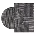 Modern Square Rug With Geometric Stripes And Patchwork Design For Home Decor 3d model