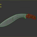 Tactical Curved Blade Knife With Orange Handle And Metallic Sharp Edge Design